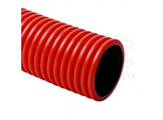 Труба гибкая двустенная 63 мм с протяжкой с муфтой красная (50м)